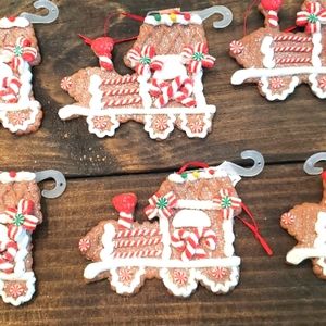Set of 3 Claydough Gingerbread Trains